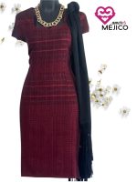 VESTIDO DE TELAR LONDRA ROJO T-M - Imagen 2