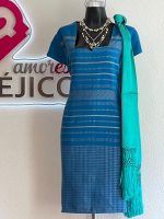 VESTIDO DE TELAR LONDRA AZUL T-EXG
