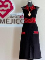 CONJUNTO LINA NEGRO/ROJO T-UNITALLA
