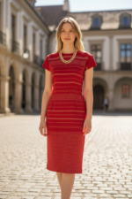 VESTIDO DE TELAR LONDRA ROJO T-XCH