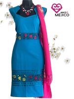 VESTIDO NASHIELY CORTO AZUL T-UNITALLA