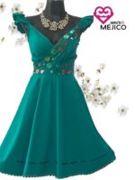 VESTIDO XIGUEL VERDE TURQUESA T-UNITALLA - Imagen 2