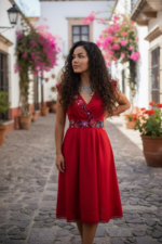 VESTIDO XIGUEL ROJO T-UNITALLA