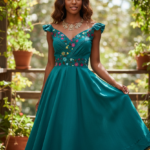 VESTIDO XIGUEL VERDE TURQUESA T-UNITALLA