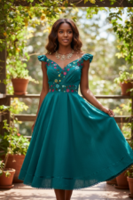 VESTIDO XIGUEL VERDE TURQUESA T-UNITALLA