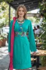VESTIDO MARITEA VERDE TURQUESA T-UNITALLA