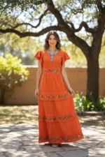 VESTIDO NOEMI NARANJA UNITALLA