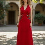 VESTIDO LAVIÑA ROJO UNITALLA