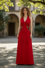 VESTIDO LAVIÑA ROJO UNITALLA