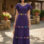 VESTIDO NOEMI MORADO UNITALLA