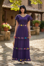 VESTIDO NOEMI MORADO UNITALLA