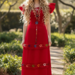 VESTIDO NOEMI ROJO DE MANTA