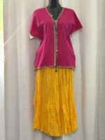 HUIPIL DE ALGODÓN C, FUCSIA T. UNITALLA - Imagen 3