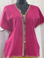 HUIPIL DE ALGODÓN C, FUCSIA T. UNITALLA - Imagen 2