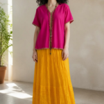 HUIPIL DE ALGODÓN C, FUCSIA T. UNITALLA